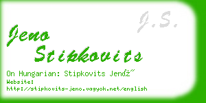 jeno stipkovits business card